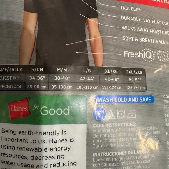 Hanes Ultimate Men’s 6-Pack Tagless T-Shirts Black Size Large Soft & Breathable - Picture 3 of 4